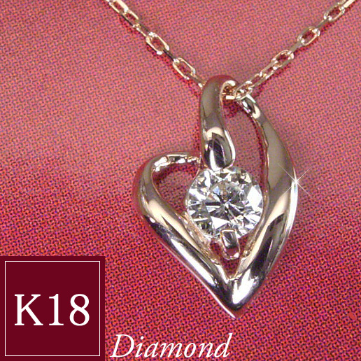 ネックレス k18 18金 天然 ダイヤモンド K18ピンクゴールド 