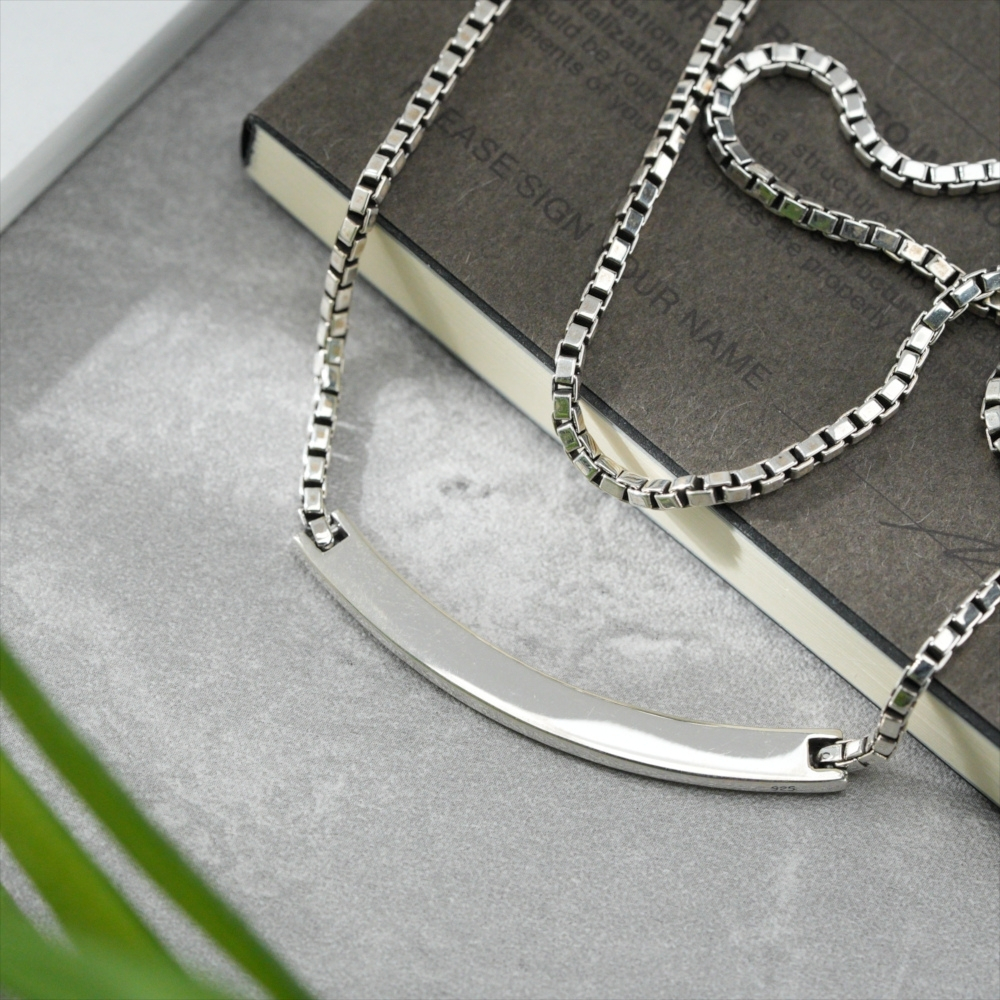 メンズネックレス シルバー 925 ネックレス シンプル プレーン