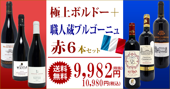 ワイン ワインセット はずれなし 極上ボルドー＋職人蔵ブルゴーニュ赤