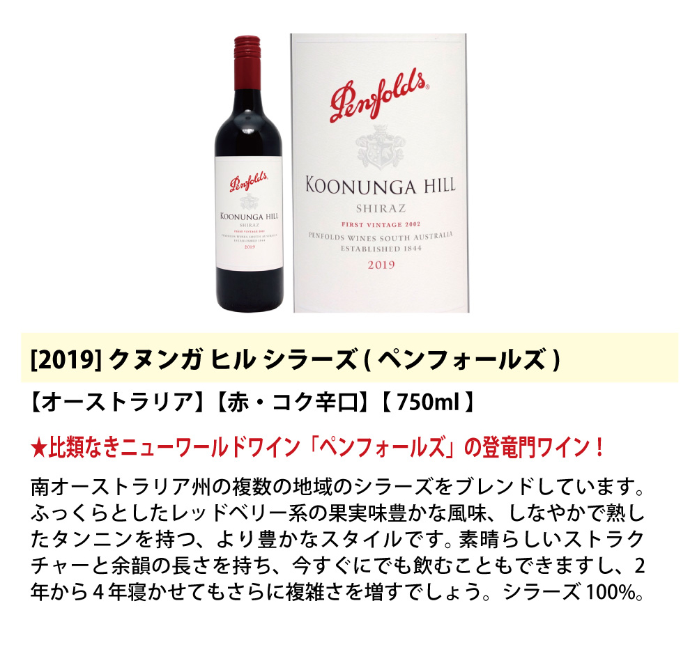 ワイン ワインセット ペンフォールズ赤白4本セット 送料無料 飲み比べ