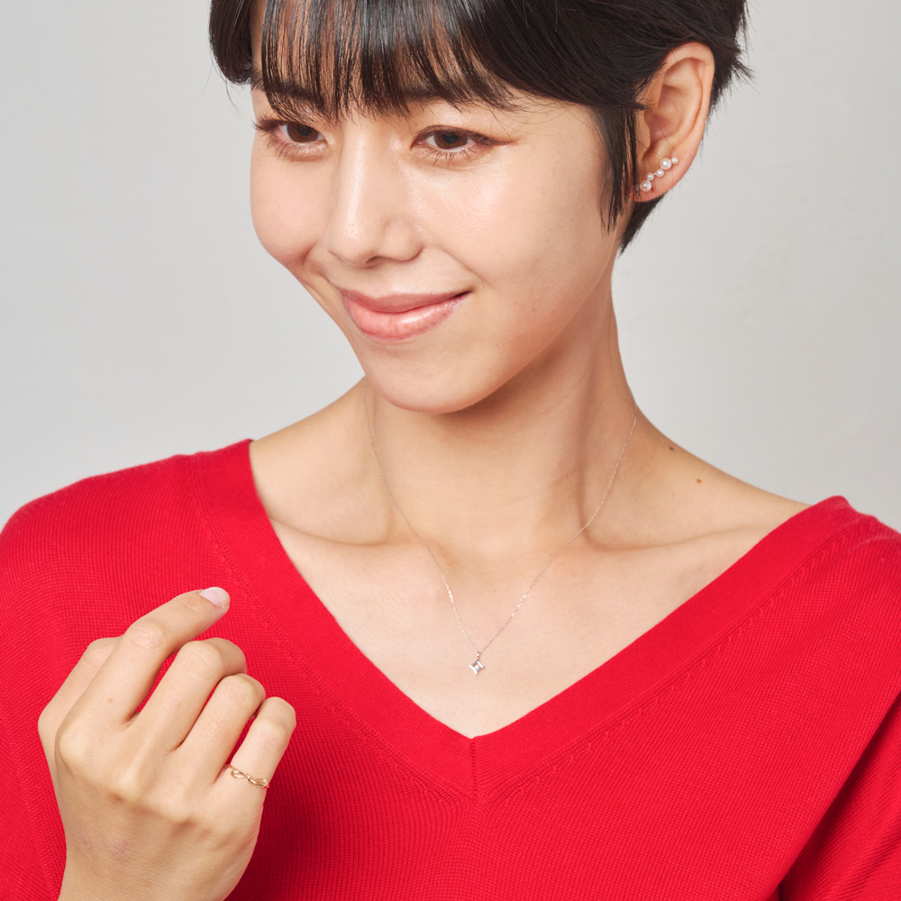 K10WG ダイヤモンド ネックレス ペンダント アクセサリー レディース K10WG ティアドロップネックレスVERITE