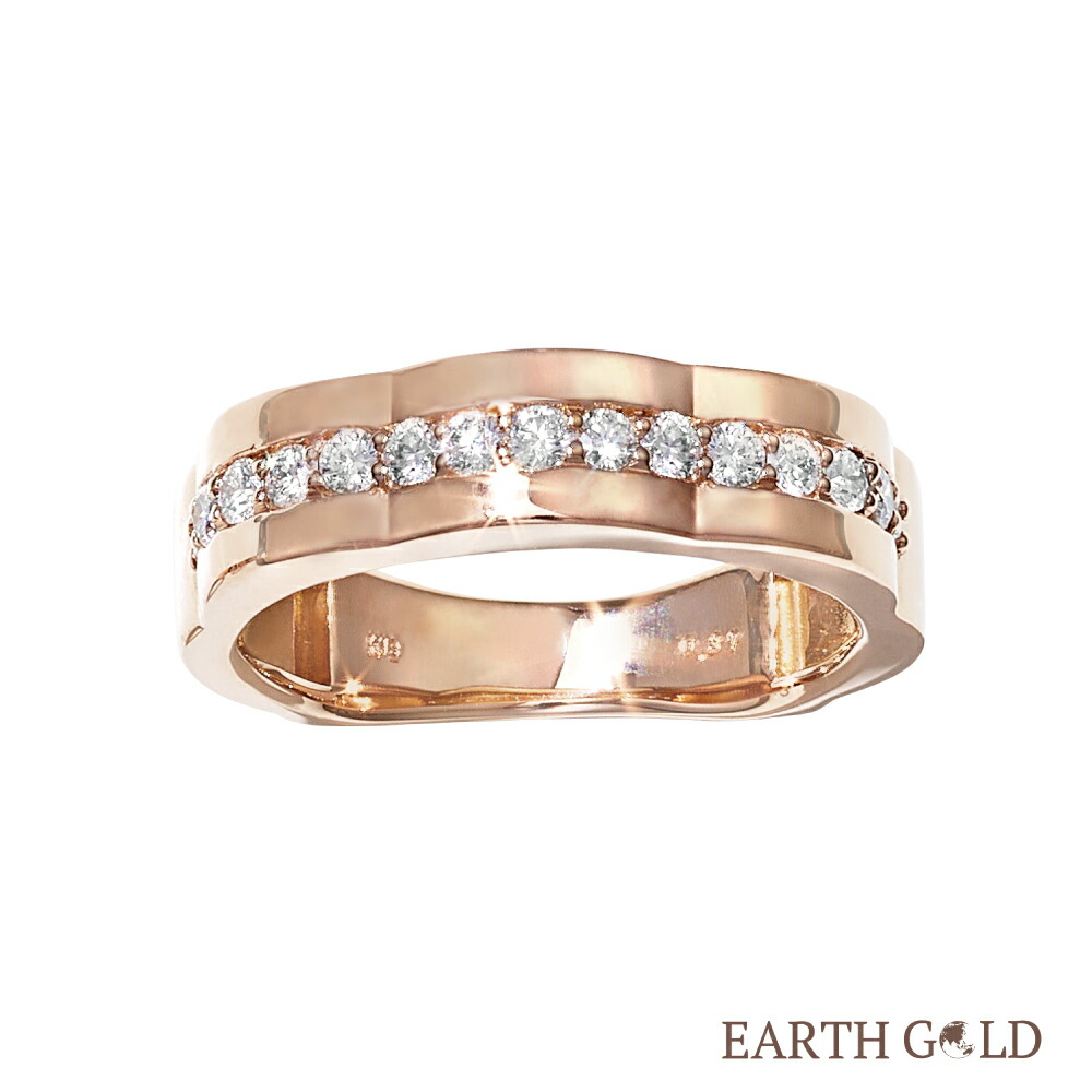 K18 18金 金 EARTH GOLD アースゴールド Dカラー ダイヤモンドリング 