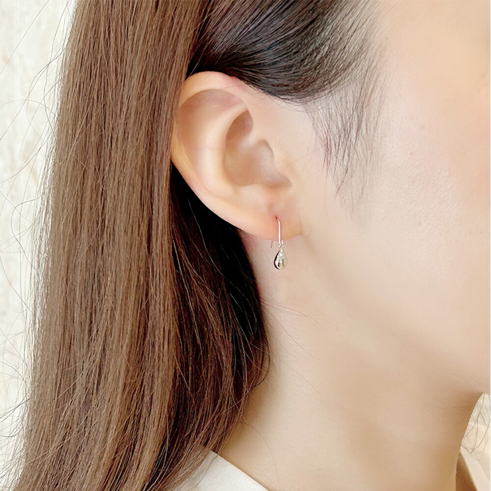 PT900地金フックピアス（しずく）