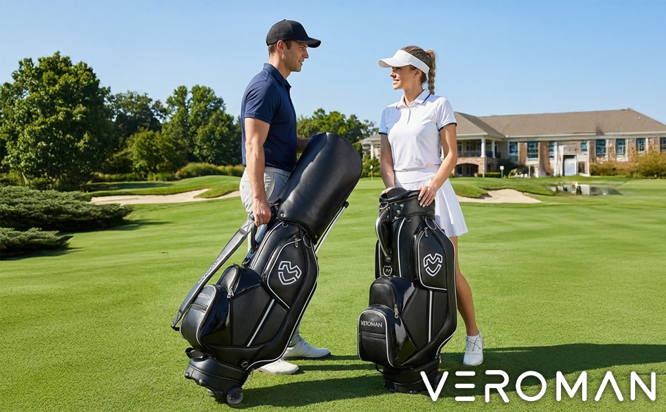VeroMan ゴルフ キャディバッグ キャスター付き セルフスタンド クラブ