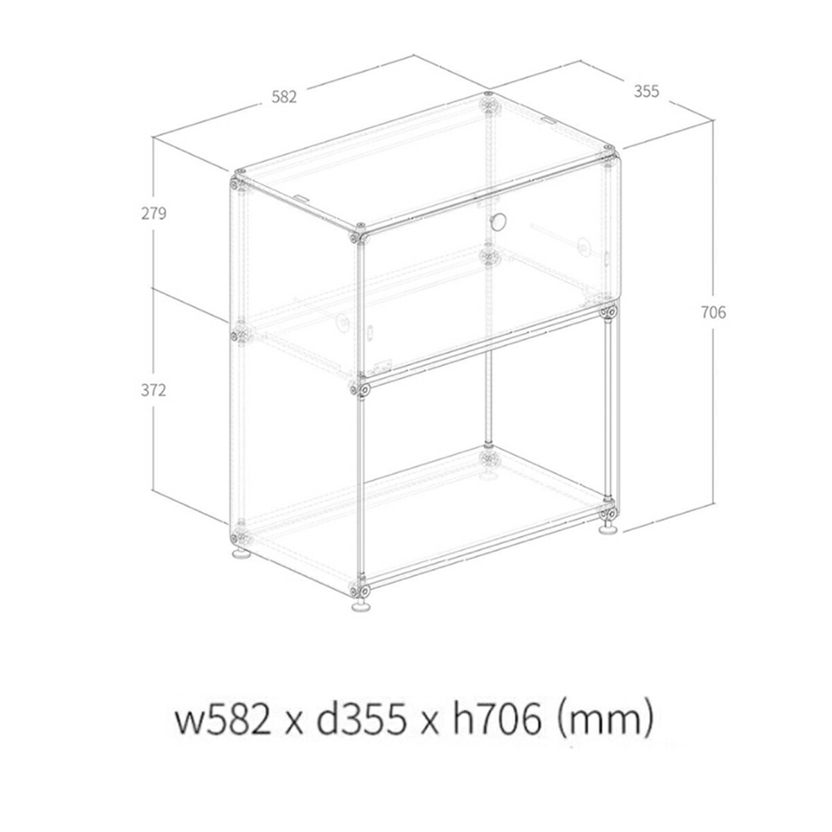 VeroMan カラーラック アクリル キャビネット ベッドサイドチェスト