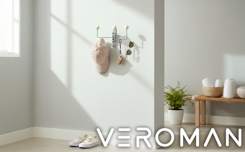 VeroMan 3段 壁掛けハンガー 壁掛けフック フック コートラック ラック