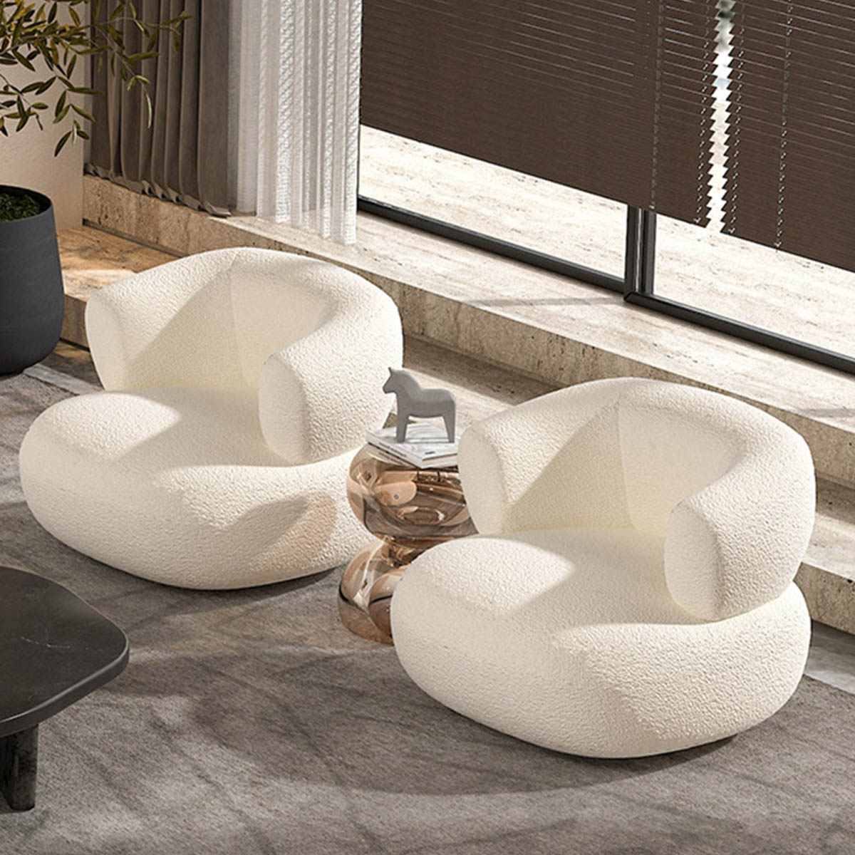 1人掛け】VeroMan もこもこ ソファ ソフトチェア ミニマリスト モダン