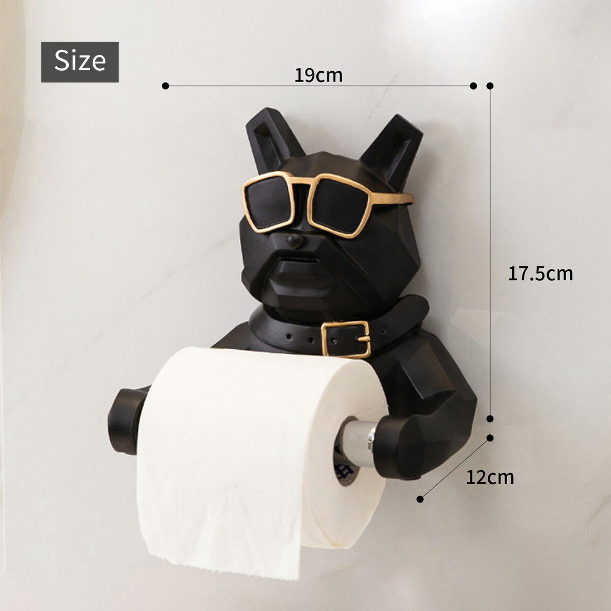 VeroMan ブルドッグ トイレットペーパー ホルダー トイレ タオル掛け