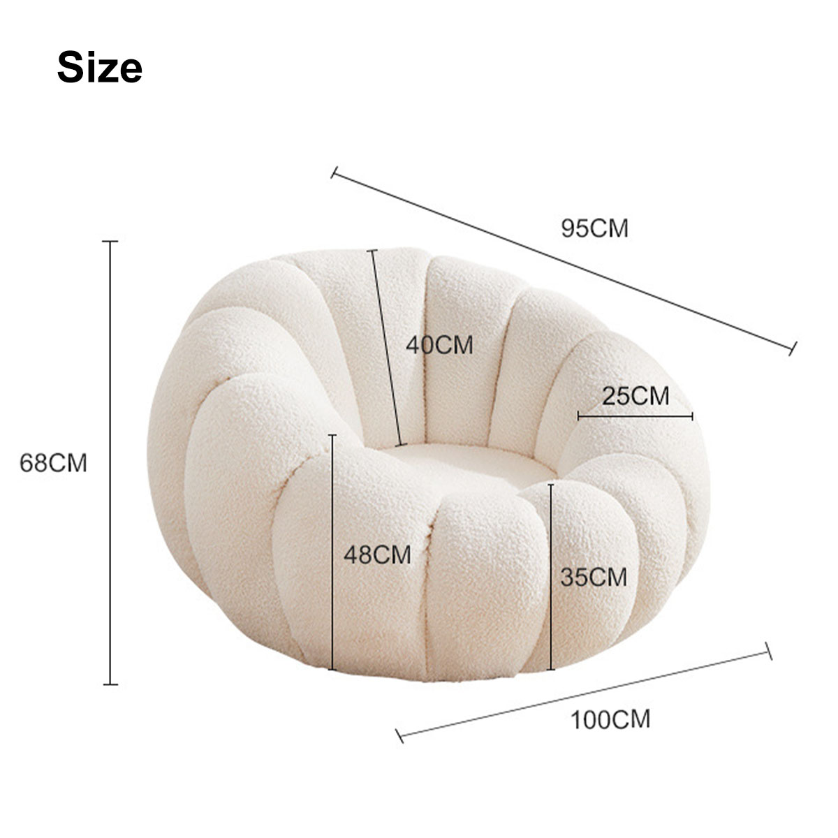 1人掛け] VeroMan ソファ 回転 カウチ もこもこ 羊 椅子 1人用
