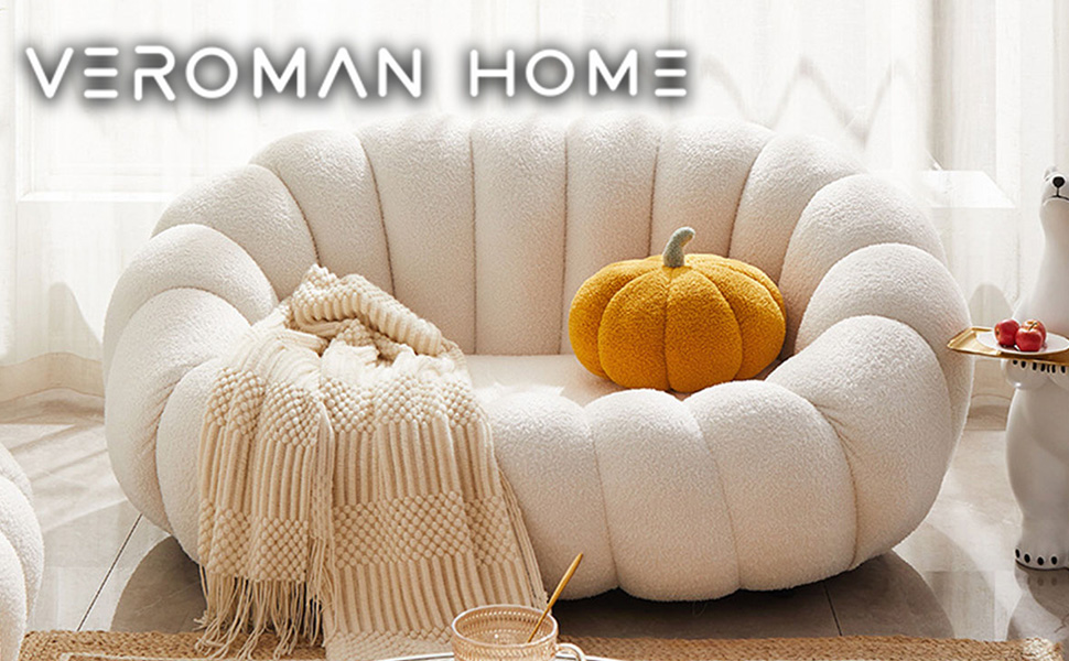 2人掛け] VeroMan シェルデザイン ソファ クラウド型 ふわふわ羊羔絨調