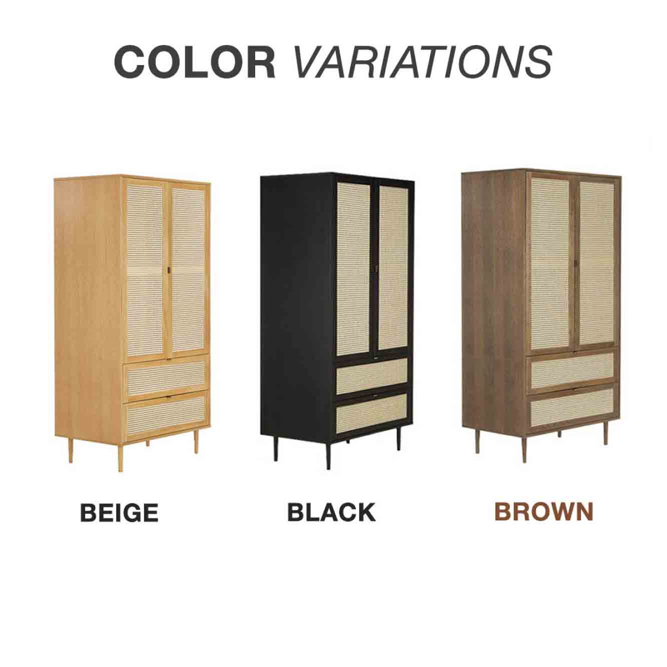 VeroMan ラタン編みクローゼット クローゼット ラック コートラック