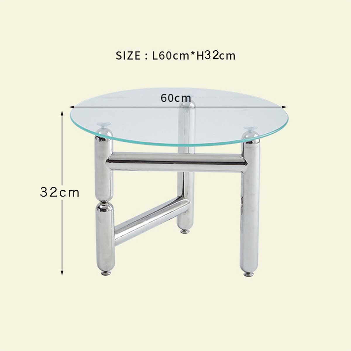 ローテーブル テーブル 円卓 クリア クリアテーブル 強化ガラス ガラス