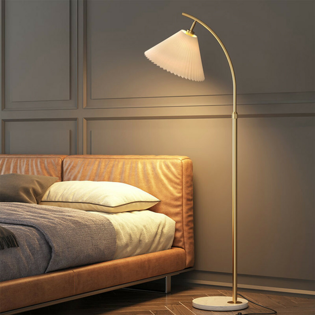 ゴールド] VeroMan ライト フロアライト フロアスタンド 間接照明