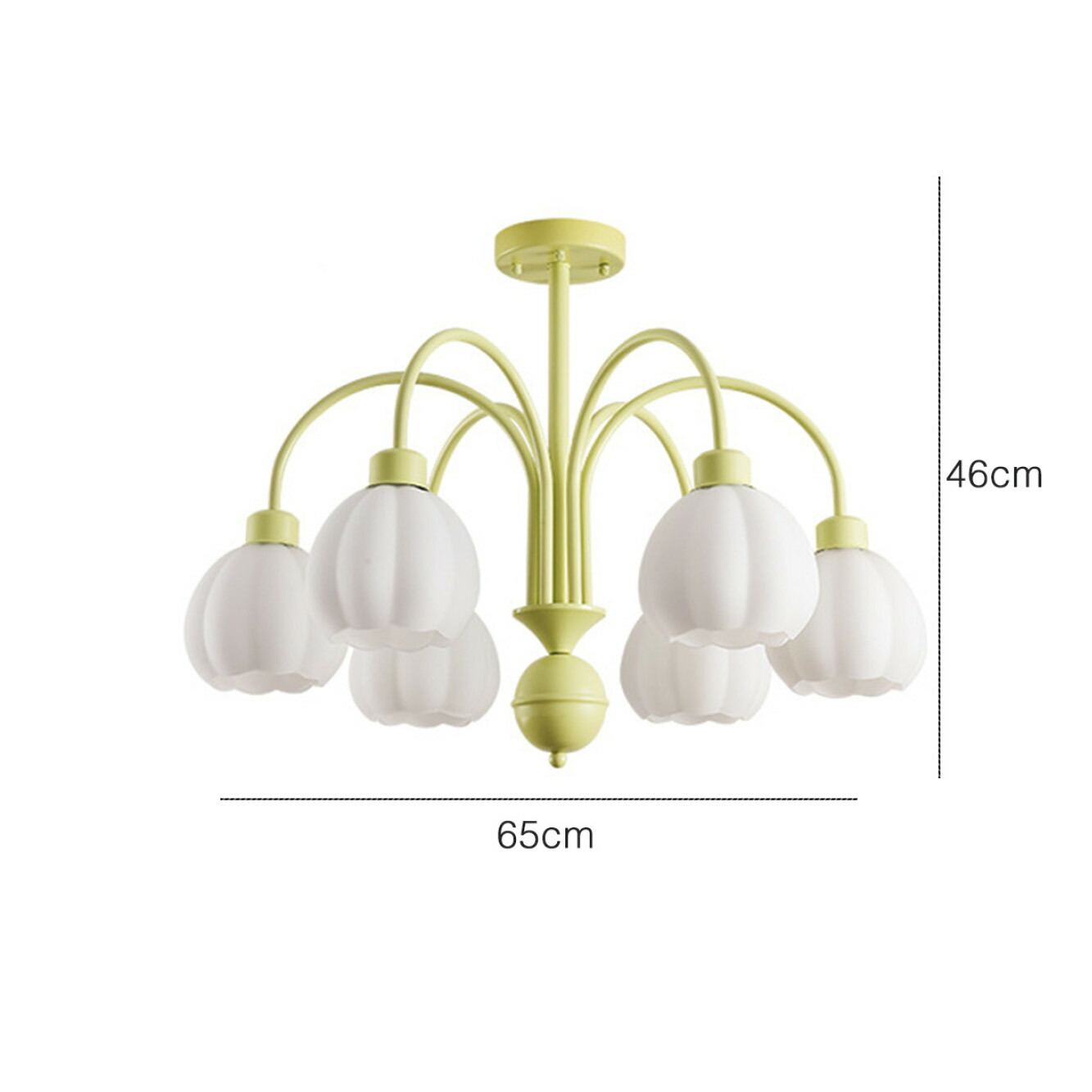 Mori　クリーム色 ガラス ランプ 6灯 フラワーパターン Mori クリーム色 ガラス ランプ 6灯 フラワーパターン Mori様専用