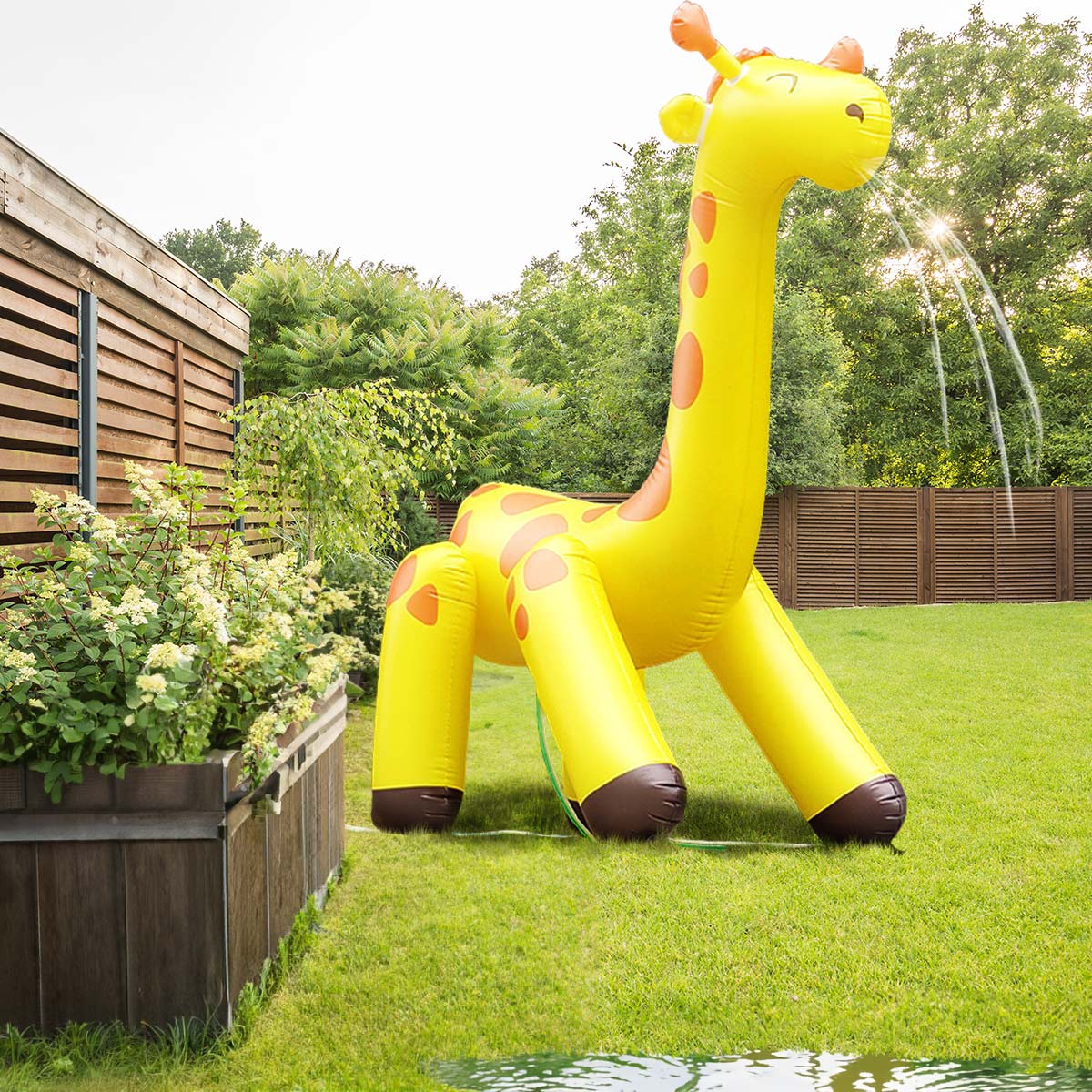 キリン] VeroMan 水遊び 噴水 シャワー キリン 大型 ホースに繋ぐだけ