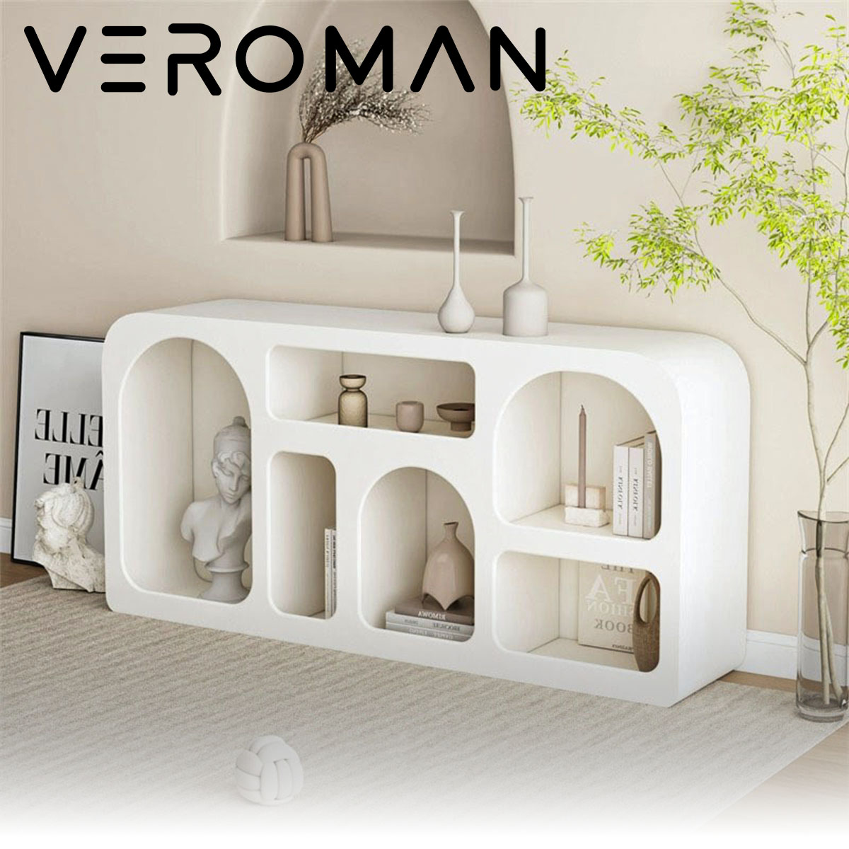 120cm] VeroMan マントルピース シェルフ ホワイト 白 ディスプレイ