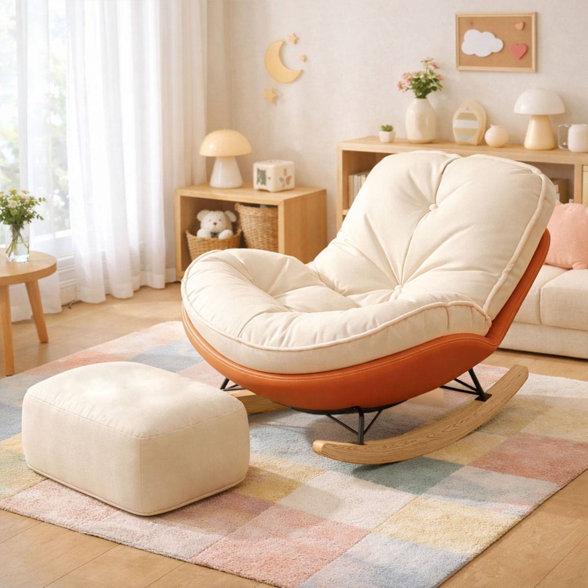 VEROMAN [オットマン付き] ロッキングチェア 1人掛け パーソナルチェア