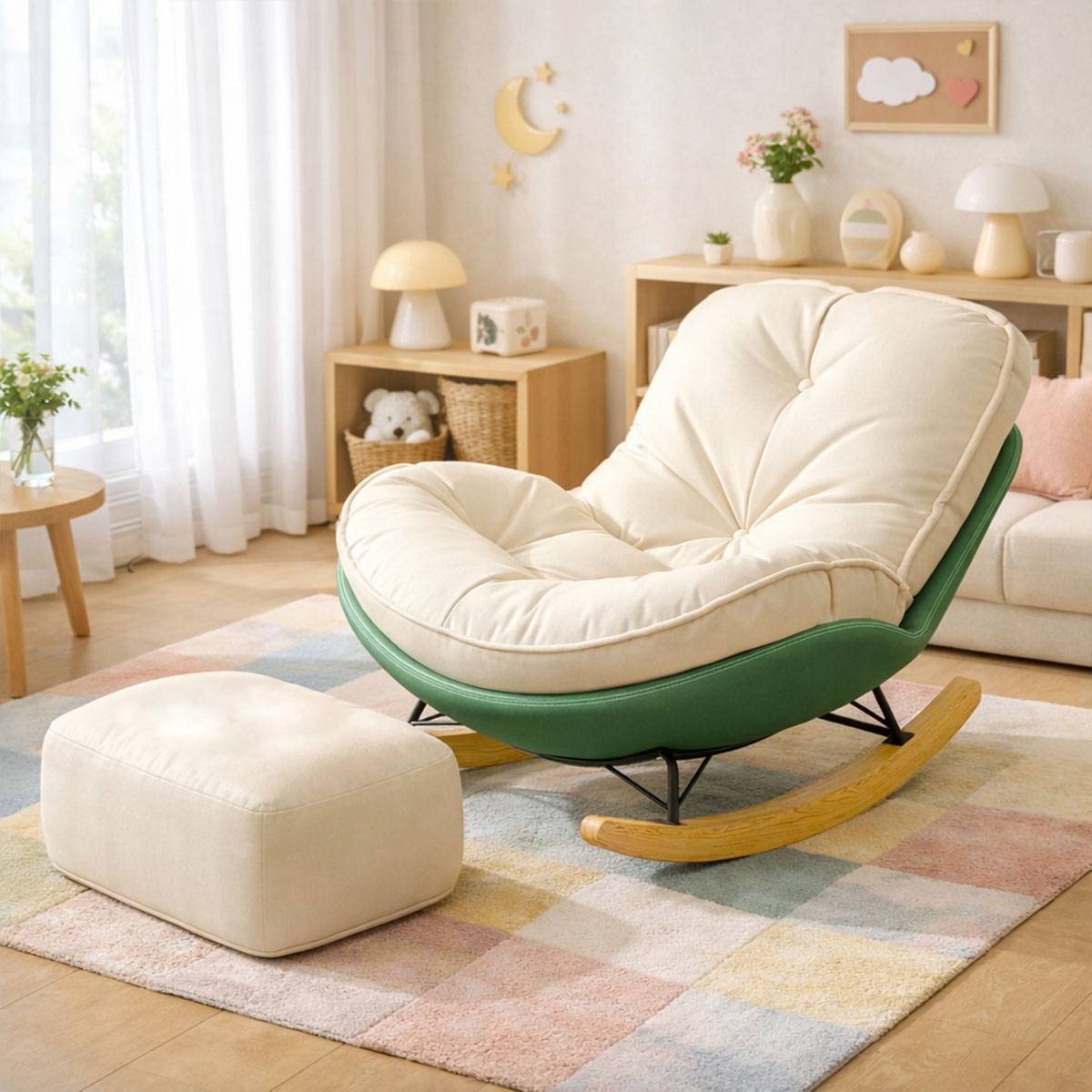 VEROMAN [オットマン付き] ロッキングチェア 1人掛け パーソナルチェア