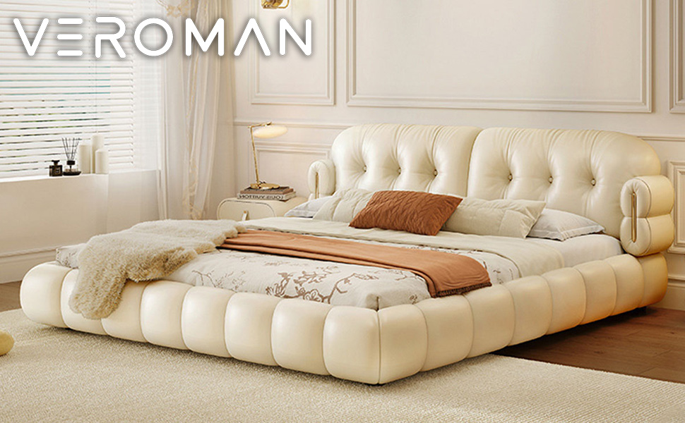 VEROMAN [ワイドダブル]VeroMan もこもこクッションデザイン ベッド