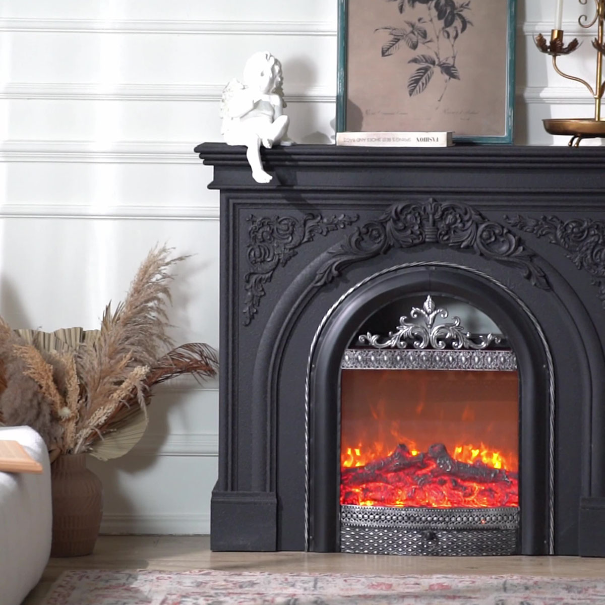 暖炉ヒーター ブラック　大型暖炉 VEROMAN ヒーター 暖炉 電気暖炉 暖炉風ヒーター 電気ヒーター 省エネ