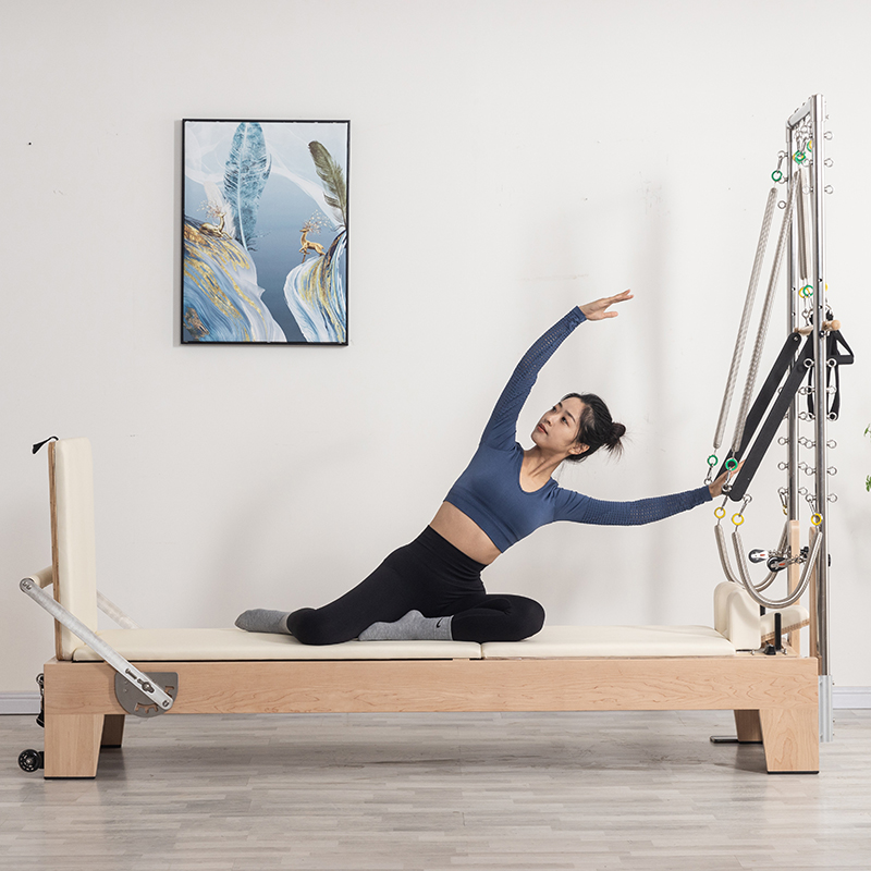 ガンマピラティスマシン メープル材]VeroMan 木製 ピラティス タワーリフォーマー マシン