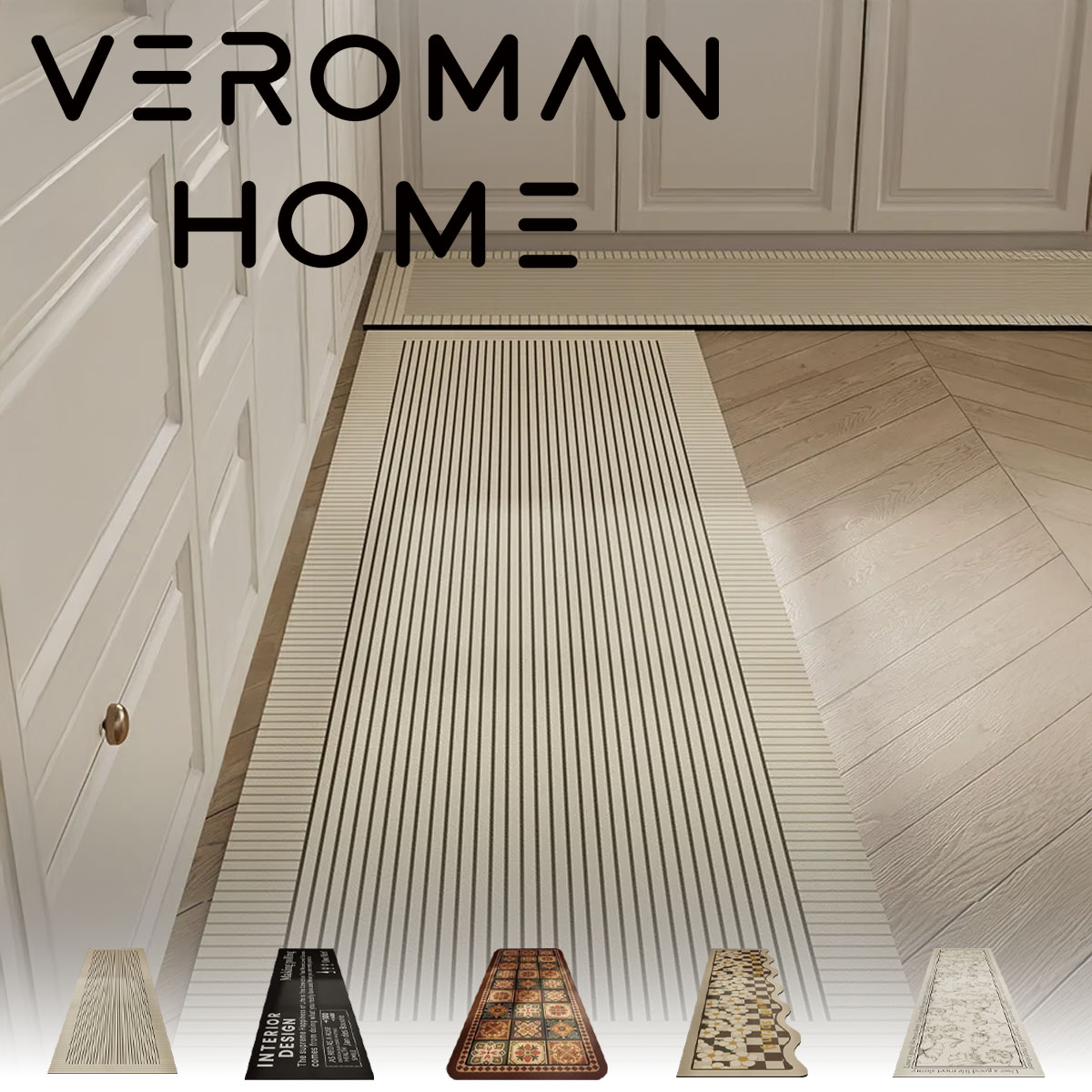 VEROMAN [120x50cm] マット ロング フロアマット キッチン用 滑り