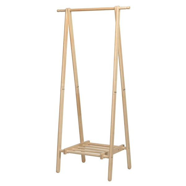 ハンガーラック 木製 折りたたみ おしゃれ スリム 棚付き 北欧 新生活 一人暮らし 洋服掛け ラック ブティックハンガー 75cm コートハンガー | 永井興産 | 02
