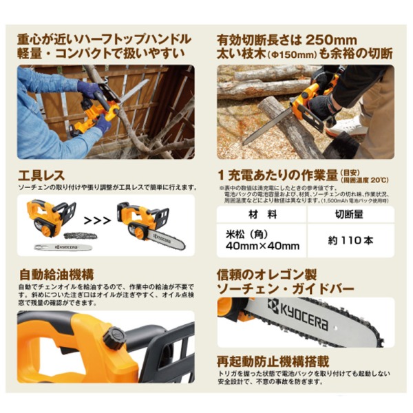 充電式チェンソー 18V BCS-1800L1 616950A RYOBI 京セラ Kyocera リョービ 有効切断長さ250mm 枝打ち  ガーデニング 伐採 丸太切断 : re133754 : Relieve - 通販 - Yahoo!ショッピング