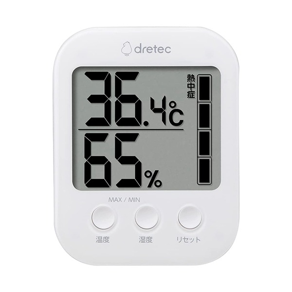 ドリテック 温湿度計 温度計 湿度計 表情メーター付き O-401WT コンパクト おしゃれ 赤ちゃん デジタル おしゃれ コンパクト 持ち運び 熱中症 対策｜versos｜02