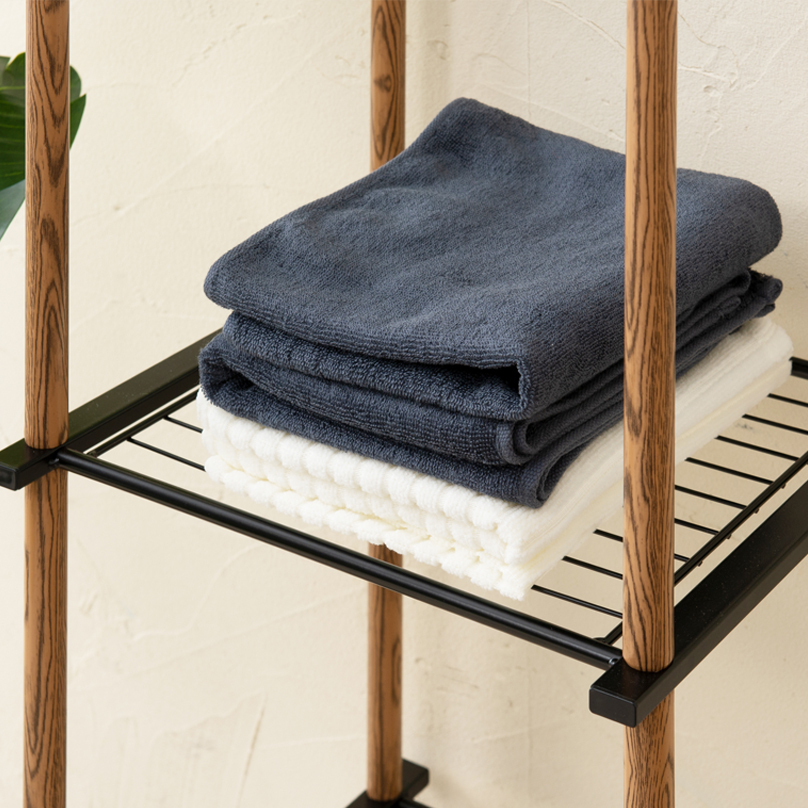 永井興産 ラック 棚 スチール 4段 メタル 木目調 縦型 マルチラック 幅