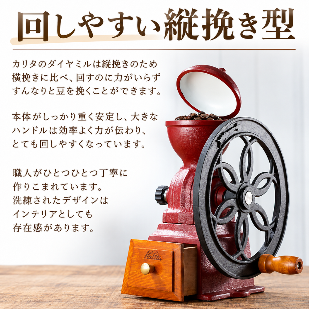 Kalita（カリタ） コーヒーミル 手動 臼式 珈琲ミル 手挽きコーヒー