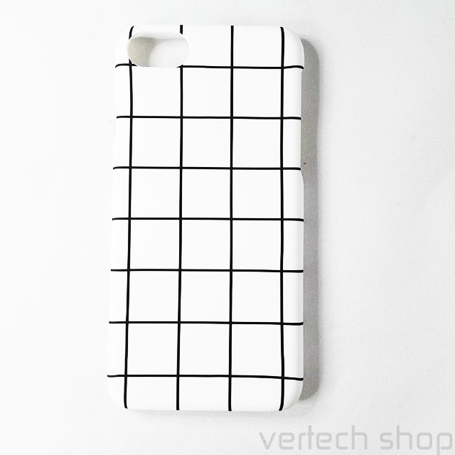 グラフチェック柄のiphoneケース 格子 モノトーン 黒 白 スマホカバー シンプル Iphone 7 7 Plus 8 8 Plus X 10 メール便は送料無料 Ipc 005 Emilino 通販 Yahoo ショッピング