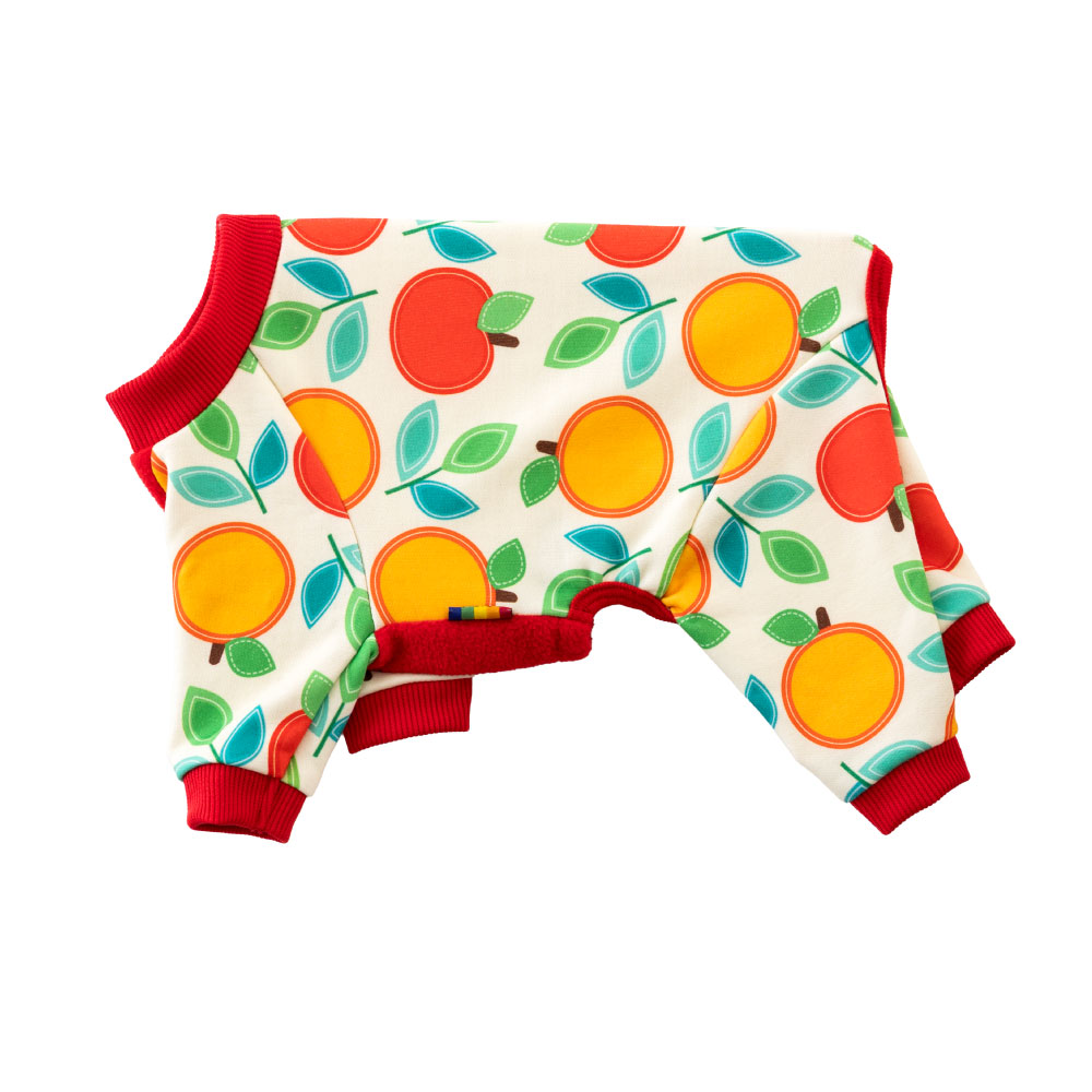 VERY 犬服 超大型犬 冬服 裏起毛プリントロンパース フルーツ/ラ