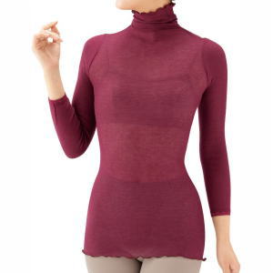 インナーシャツ タートルネック 8分袖 メイダイ 薄伸暖衣シルキープラス（タートル）全2色 送料無料