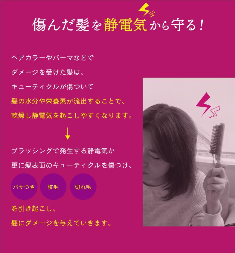 ヘアブラシ 静電気 防止 折りたたみブラシ TRINITY トリニティ