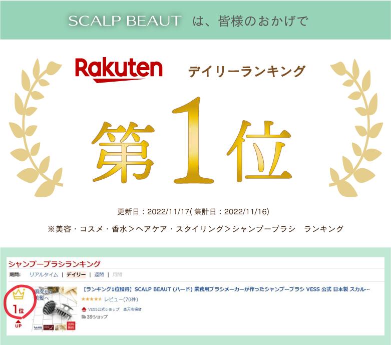 SCALP BEAUTシャンプーブラシ デイリーランキング１位