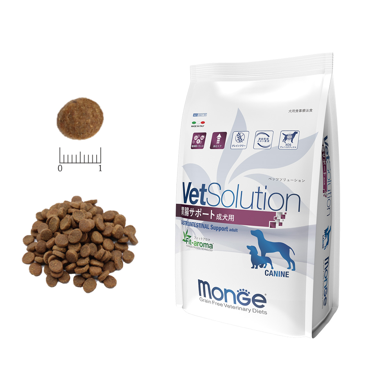 Monge VetSolution 犬用療法食 800g×6袋 VetSolution 犬用 胃腸サポート 成犬用 800g Monge 療法食 消化器 疾患