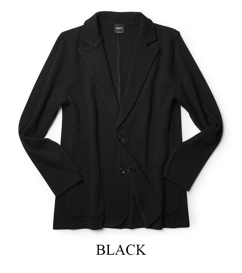 BAFY ネイビー ニットダブルジャケット　イタリア製 BAFY × BEAMS F＞ 雰囲気の良いニットジャケット 22FW｜ビームス