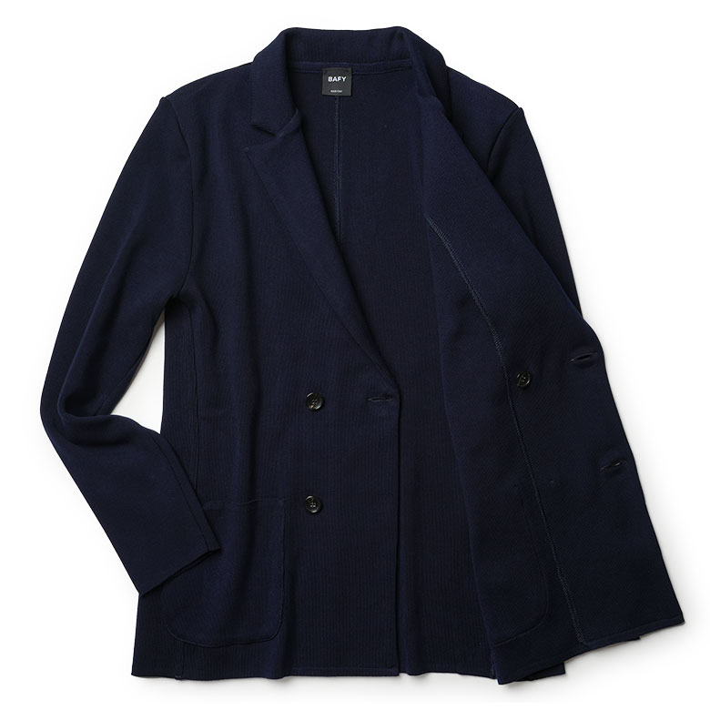BAFY 【40%OFF】バフィー ニットジャケット ギザコットン ダブル