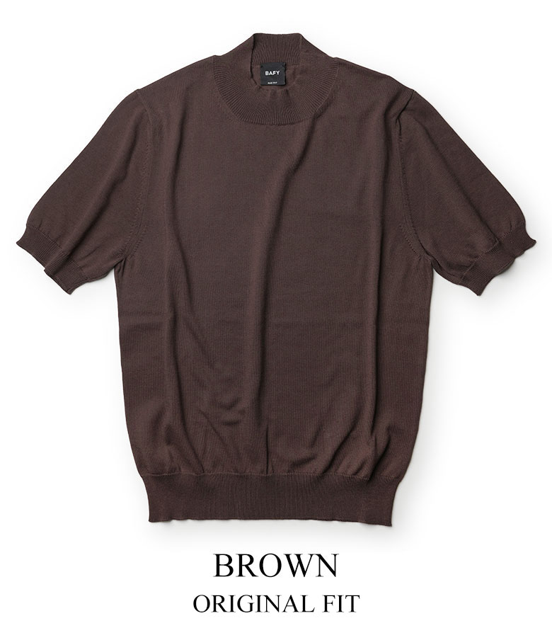 BAFY バフィー ニット ニットTシャツ モックネック 半袖 サマー