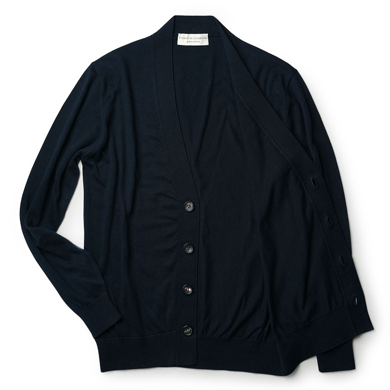 フィリッポデローレンティス ニット カーディガン ハイゲージ Vネック