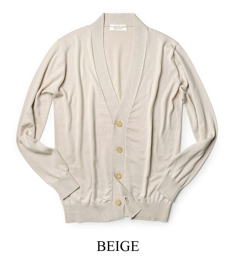 フィリッポデローレンティス ニット カーディガン ハイゲージ Vネック