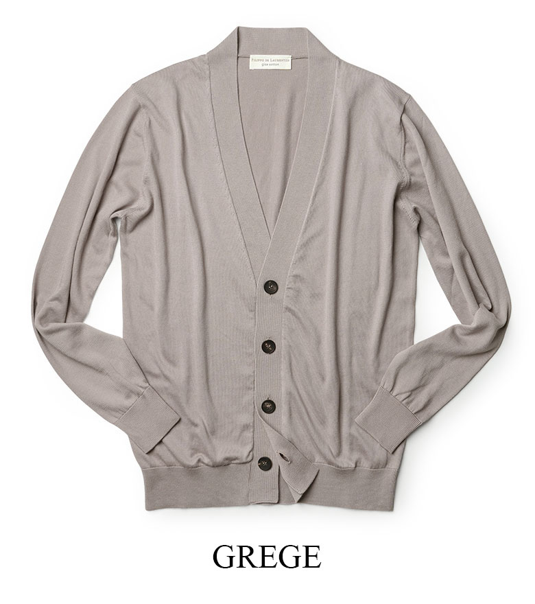 フィリッポデローレンティス ニット カーディガン ハイゲージ Vネック