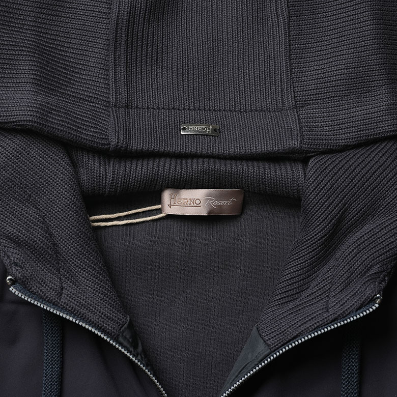 HERNO（ヘルノ） パーカー ブルゾン ニット 2025AW 秋冬 フルジップ
