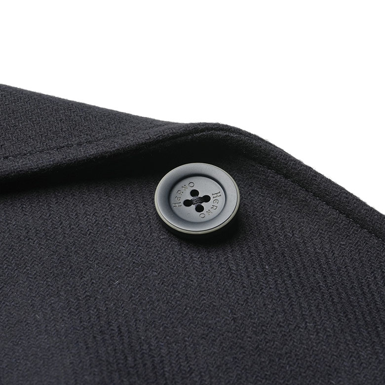 ヘルノ ダウン メンズ チェスターコート ウール  レイヤード エコダウン 中綿 HERNO 【返品不可】の画像