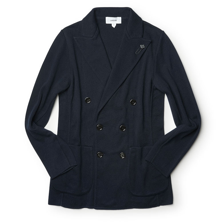 ラルディーニ ショールカラー ニットジャケット バーガンディ S LARDINI ラルディーニ サマーニット ジャケット ダブル 2025SS