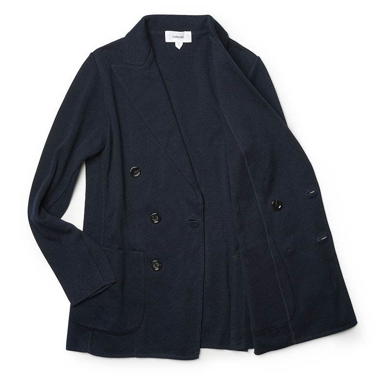 LARDINI ネイビーブルー　ニットジャケット　Mサイズ程度 ラルディーニ / LARDINI / ニット ジャケット / 細身型
