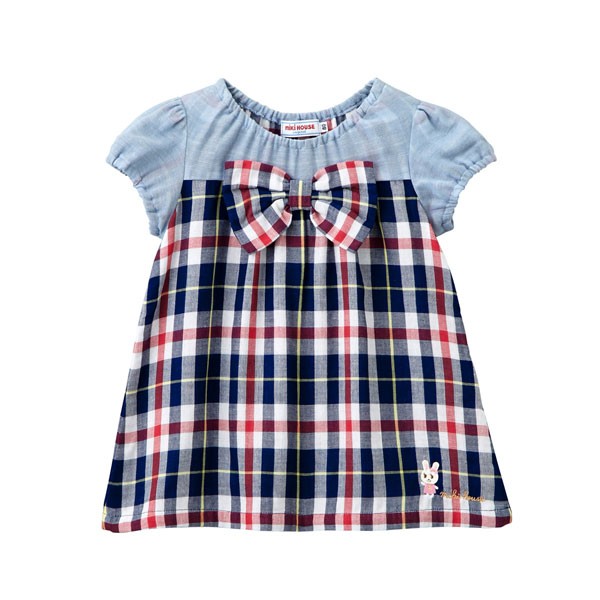 100cm 110cm ミキハウス Mikihouse チェックスカートのうさこワンピース