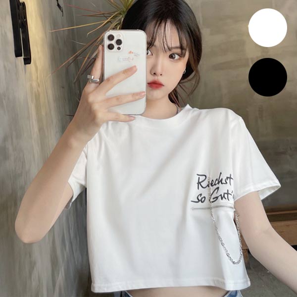 クロップドTシャツ レディース Tシャツ トップス 韓国ファッション