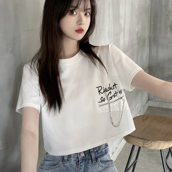 数量限定　ロゴT　レディース　Tシャツ　韓国ファッション　トップス tシャツ 「韓国春コーデに」ゲームクロップドトップス レディース